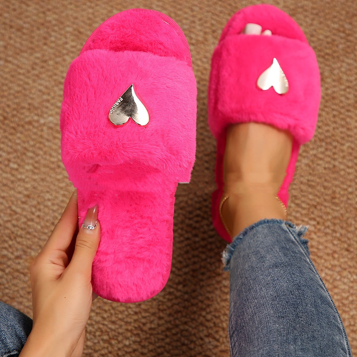 Warme fluffy Pantoffels