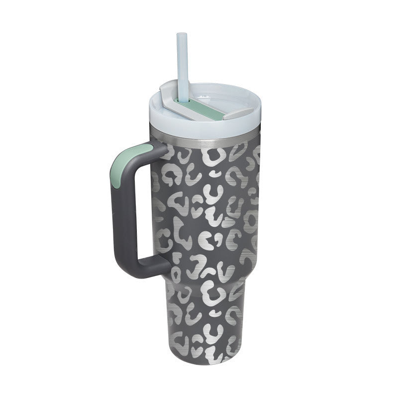 Thermobeker met handvat en rietje